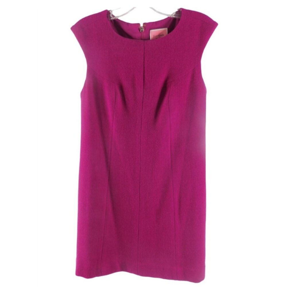 Kate Spade Business into Evening Wool Blend Deep Fuchsia Sheath Dress, Size 6